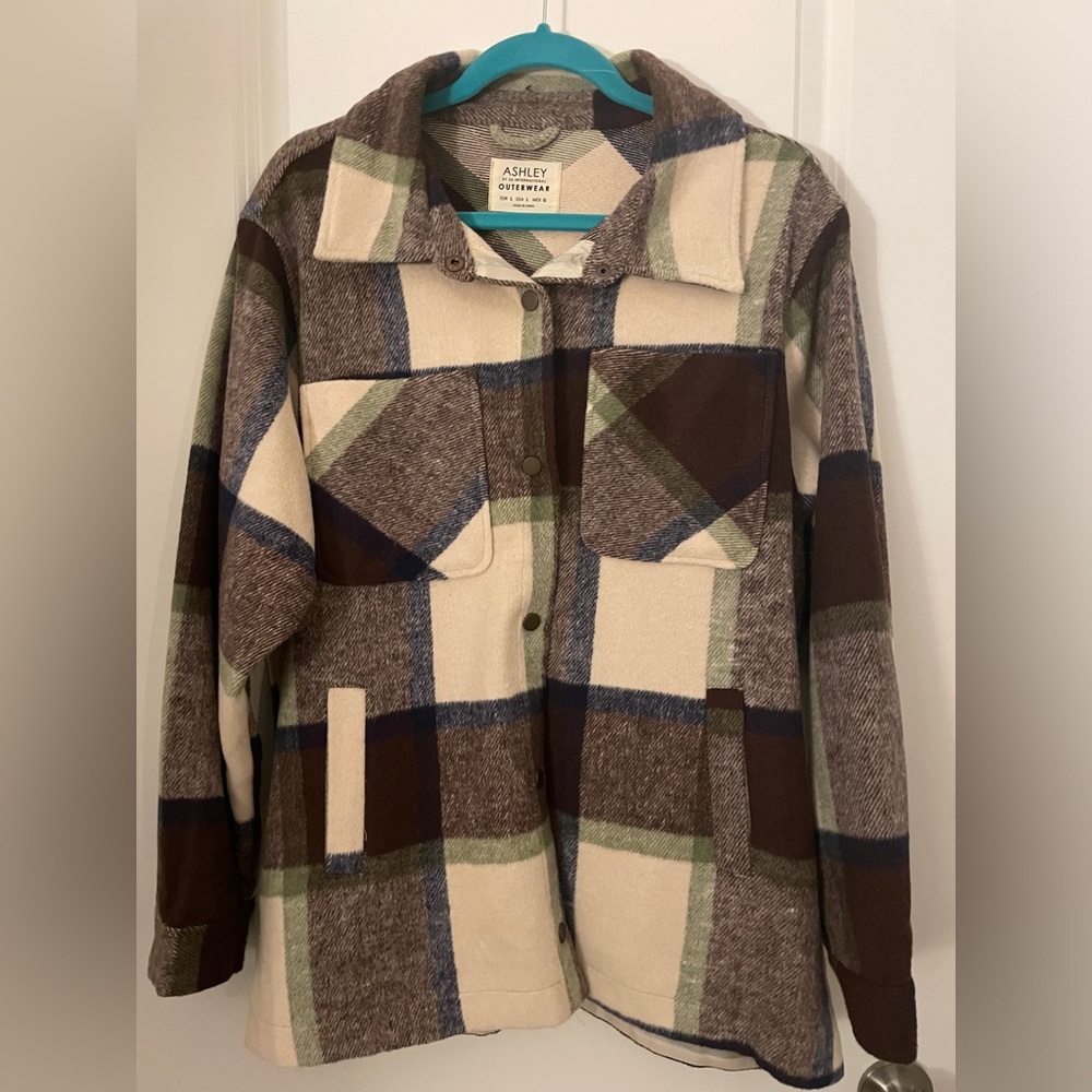 Plaid Womens Outerwear Jacket